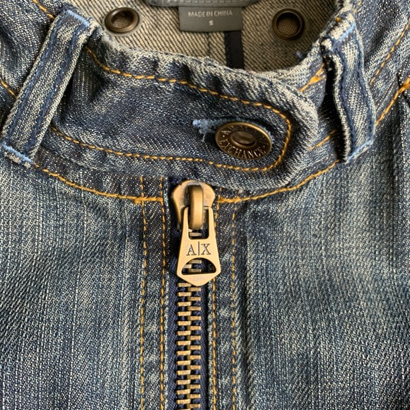 Armani Exchange Moto Jean Jacket Size S - Picture 2 of 5